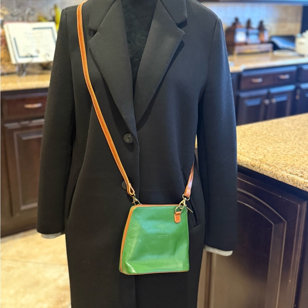 Green and Tan Crossbody Bag